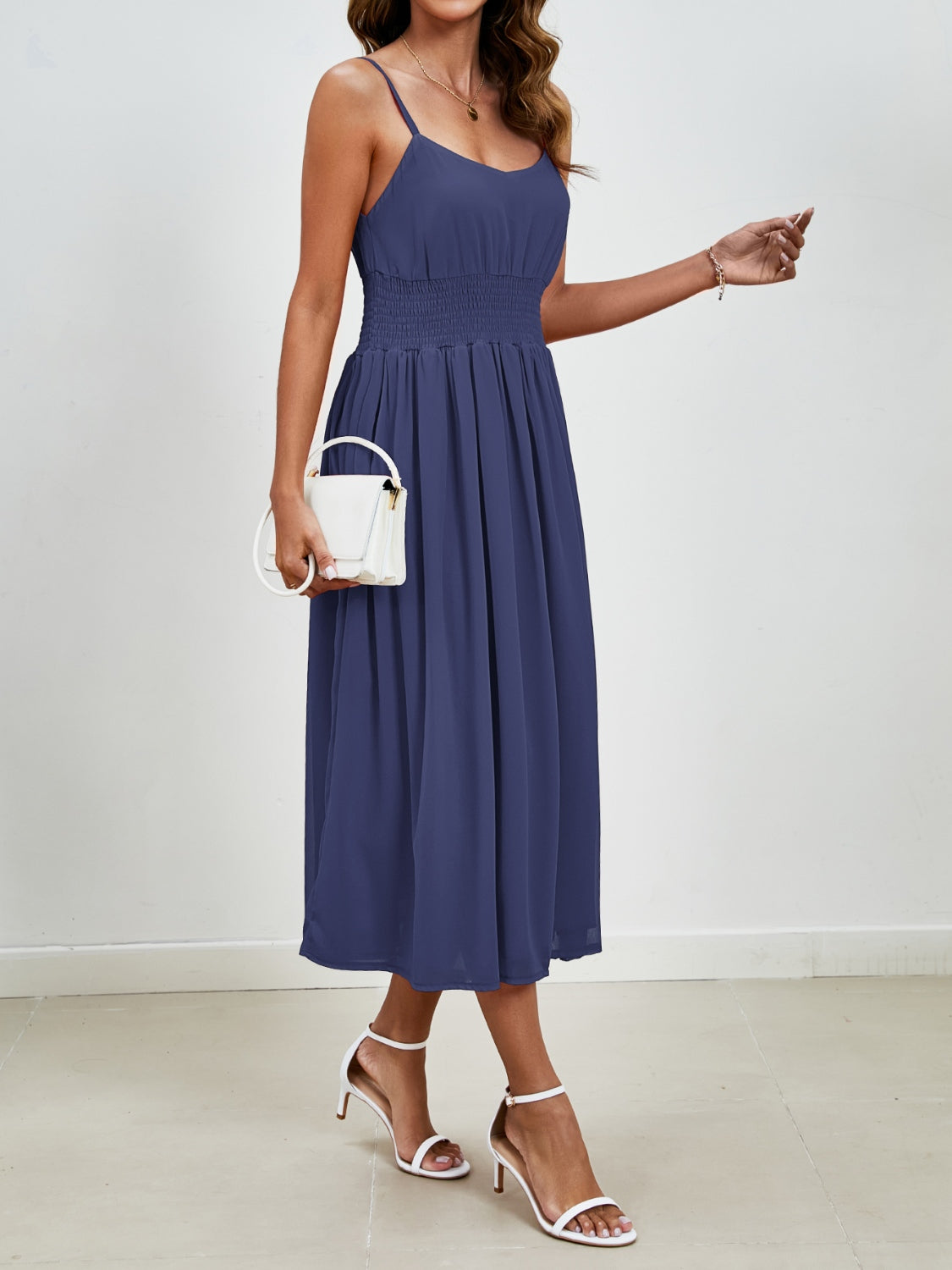 Scoop Neck Midi Cami Dress