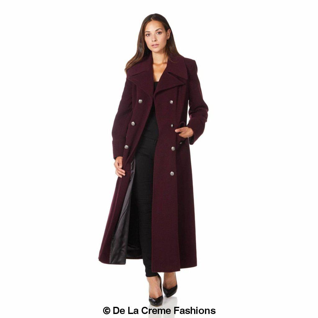 Wool and Cashmere Blend Double Breasted Maxi Coat