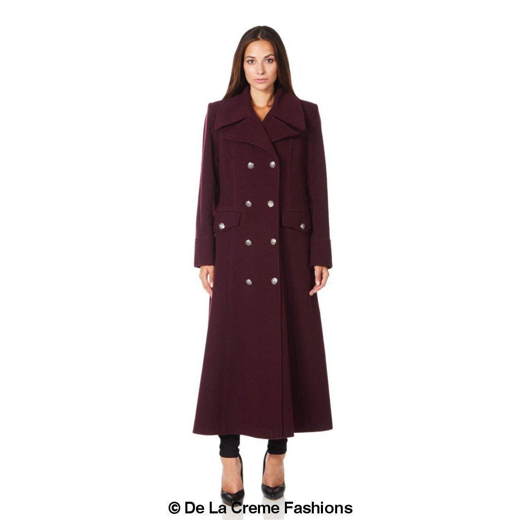 Wool and Cashmere Blend Double Breasted Maxi Coat