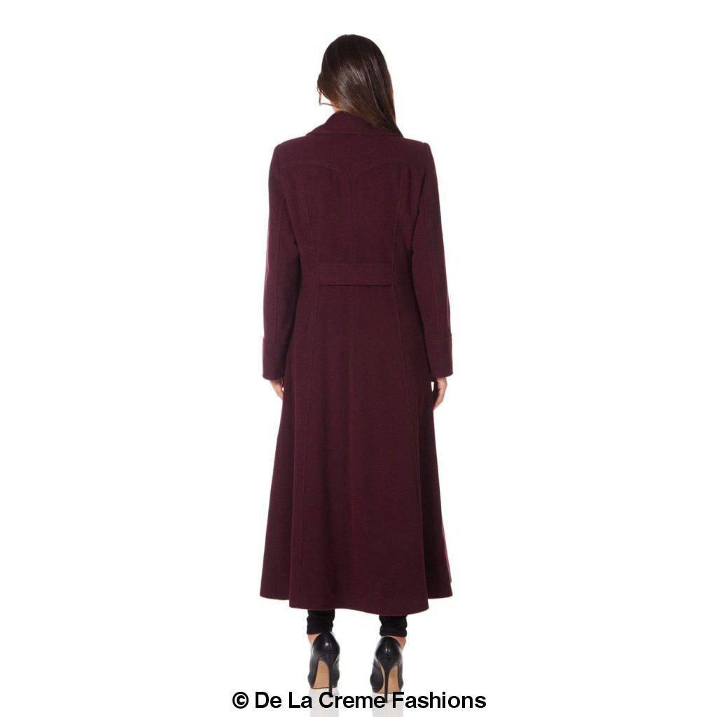 Wool and Cashmere Blend Double Breasted Maxi Coat