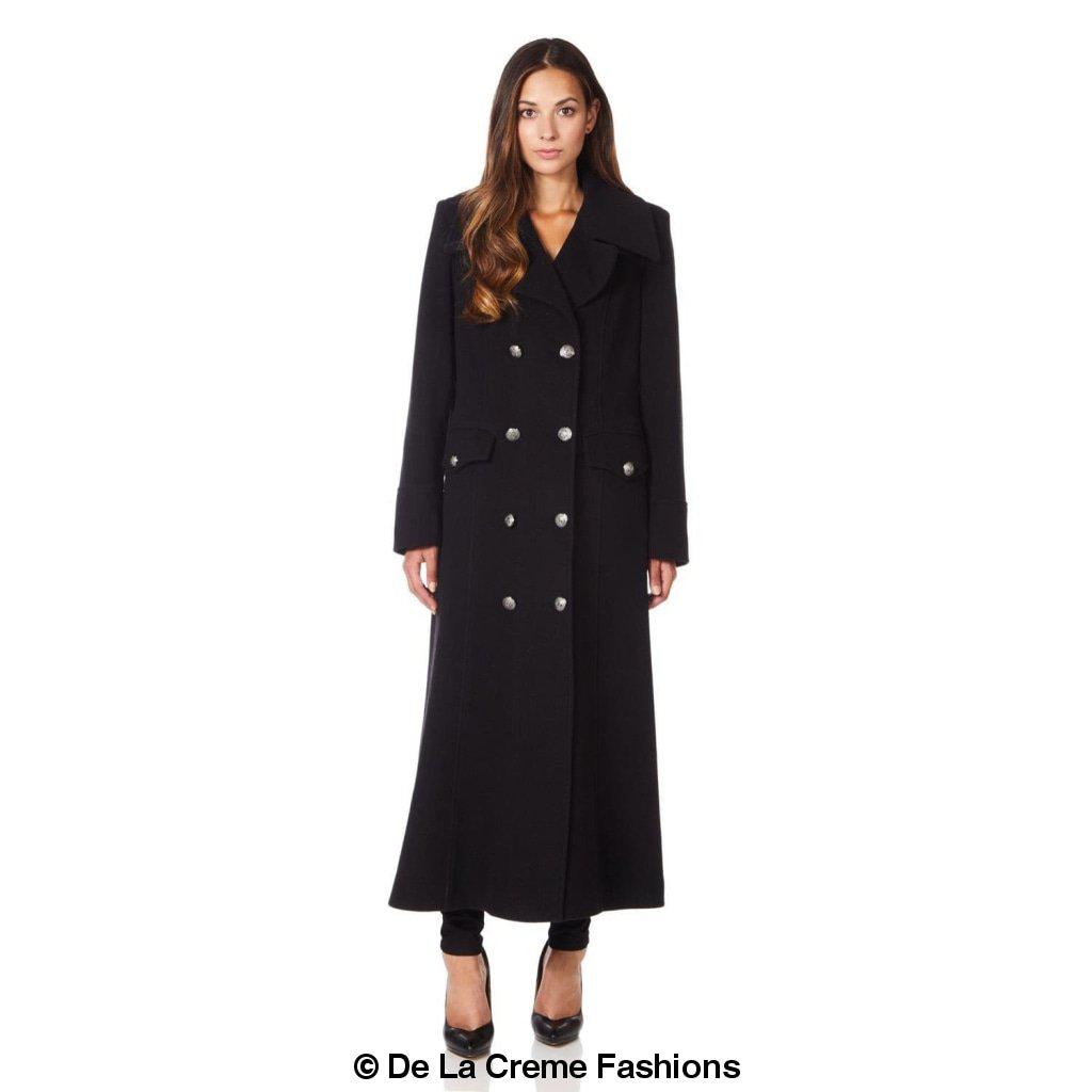 Wool and Cashmere Blend Double Breasted Maxi Coat