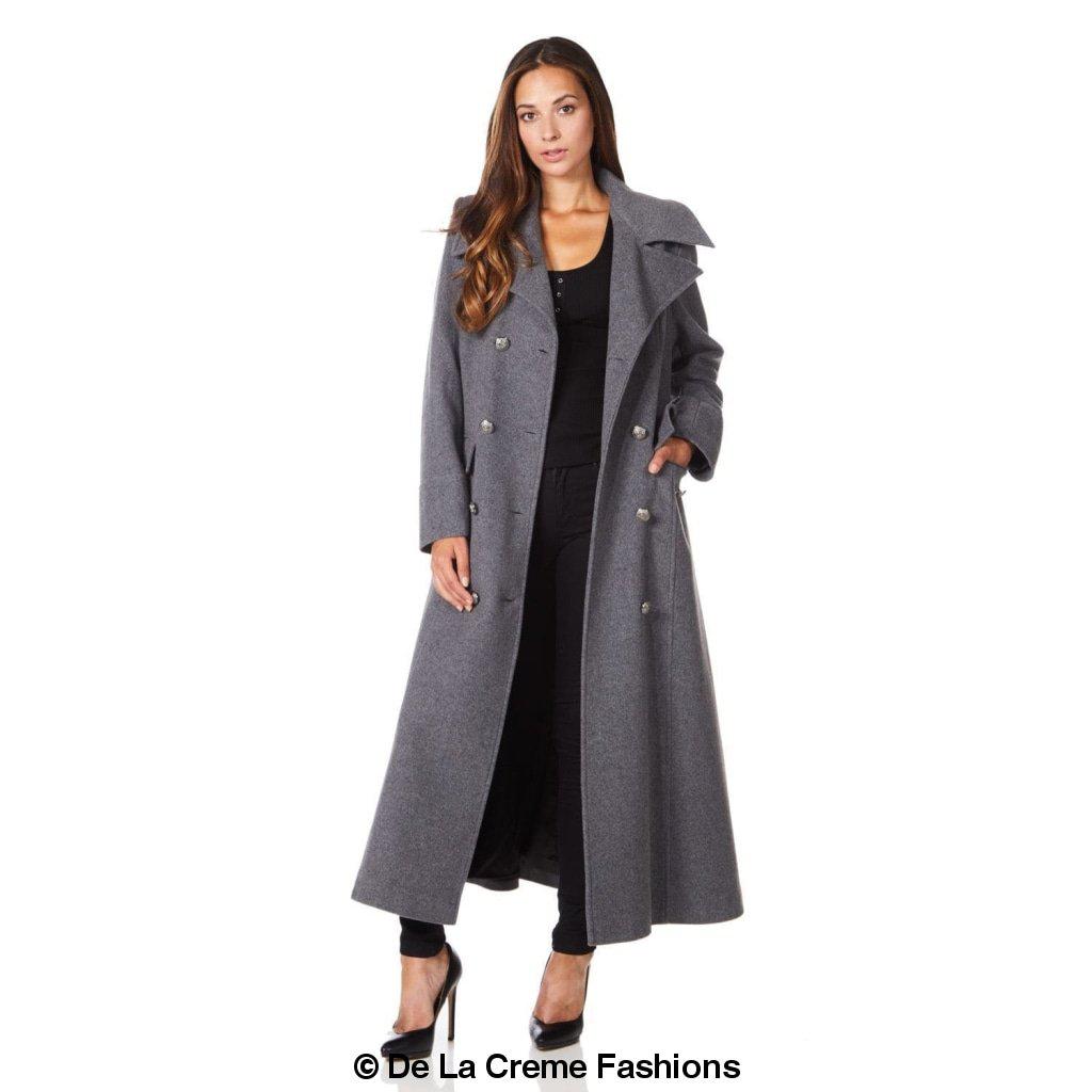 Wool and Cashmere Blend Double Breasted Maxi Coat