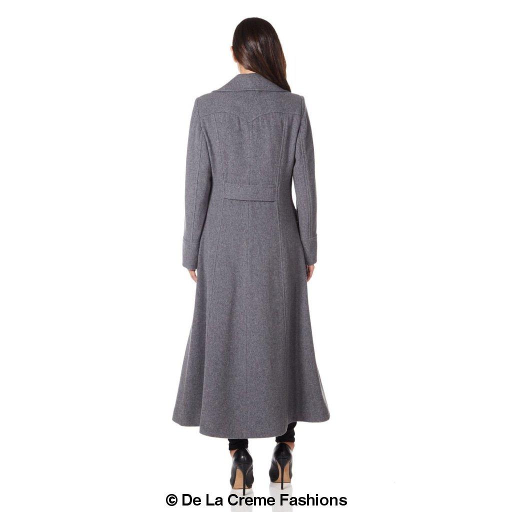 Wool and Cashmere Blend Double Breasted Maxi Coat