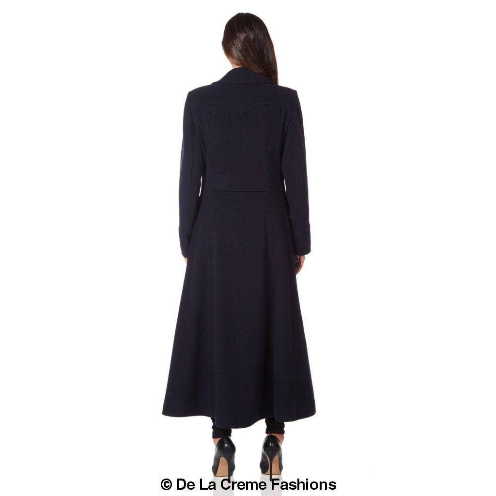 Wool and Cashmere Blend Double Breasted Maxi Coat