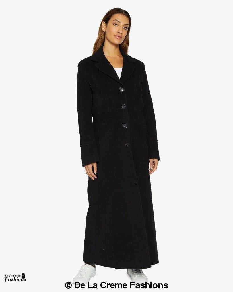 Slim Fit Wool Blend Longline Maxi Coat