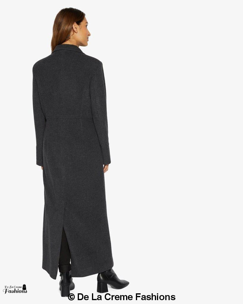 Slim Fit Wool Blend Longline Maxi Coat