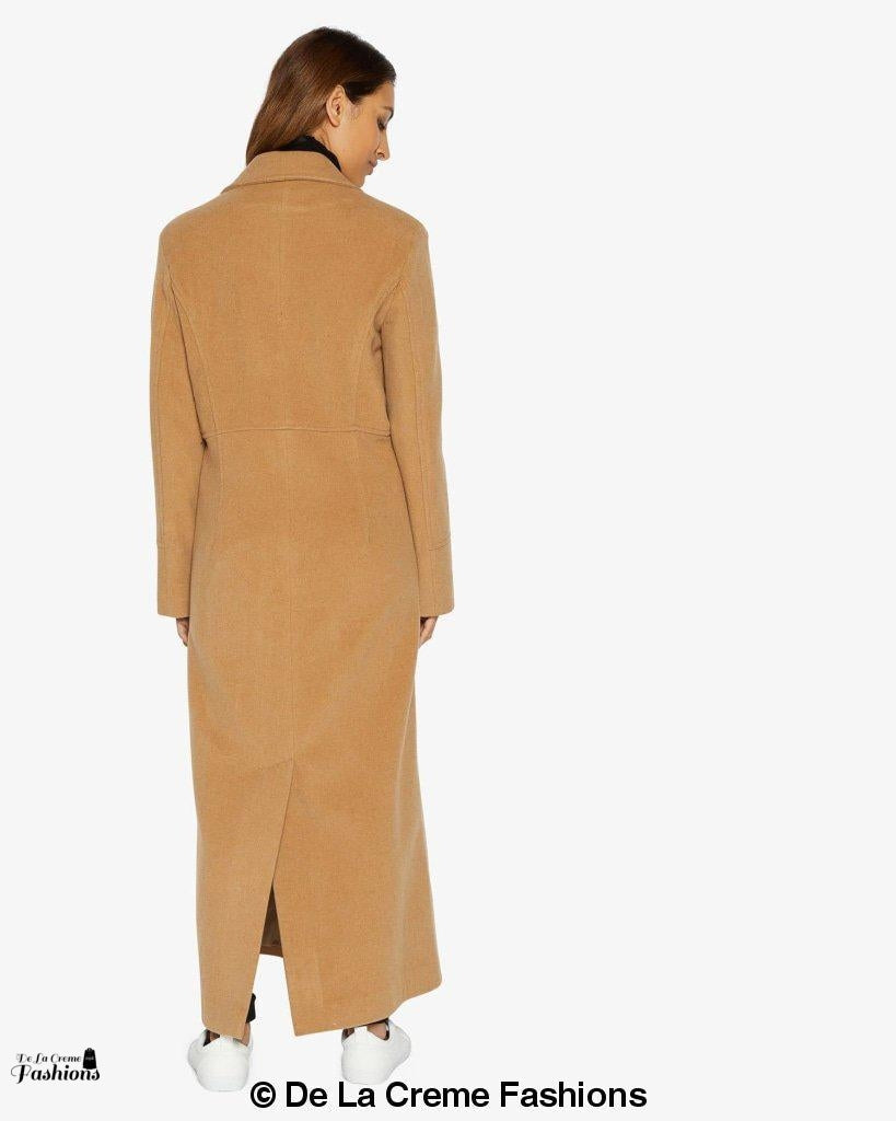 Slim Fit Wool Blend Longline Maxi Coat