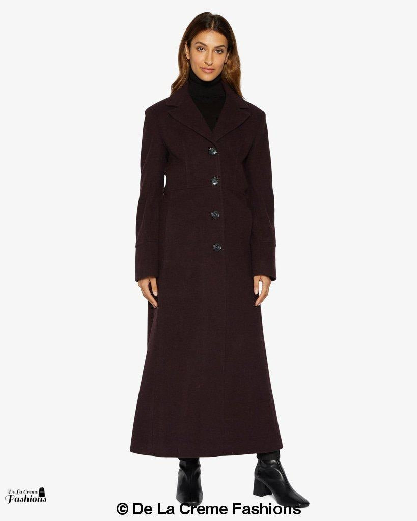 Slim Fit Wool Blend Longline Maxi Coat