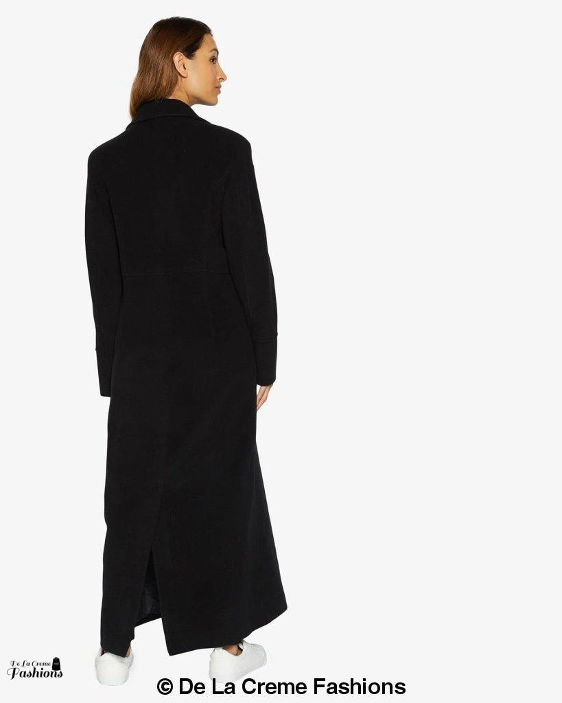 Slim Fit Wool Blend Longline Maxi Coat