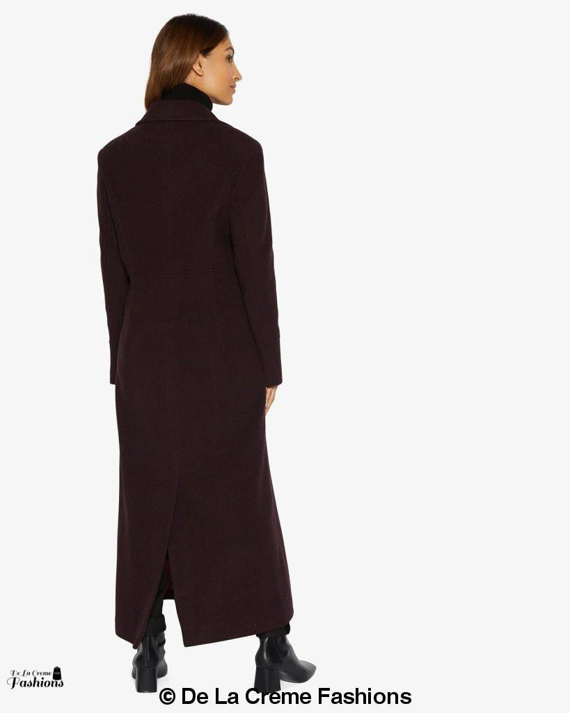 Slim Fit Wool Blend Longline Maxi Coat