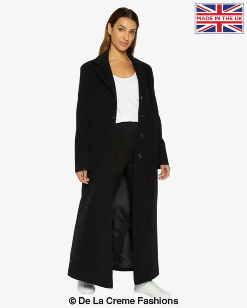 Slim Fit Wool Blend Longline Maxi Coat