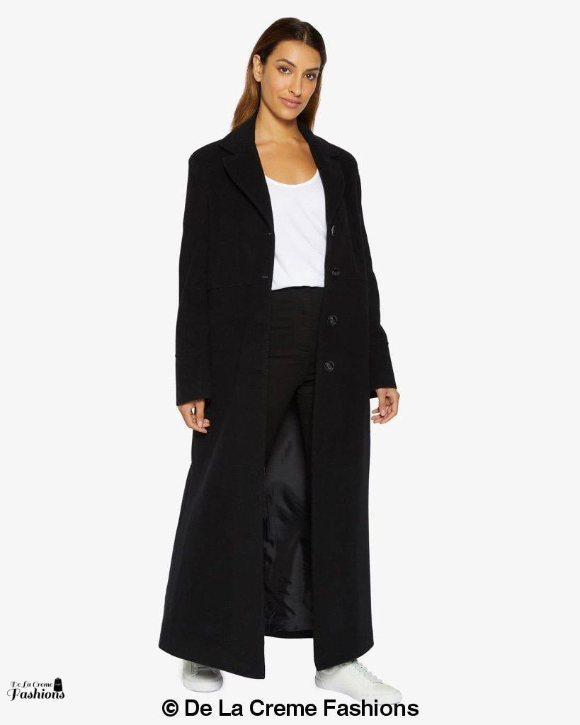 Slim Fit Wool Blend Longline Maxi Coat