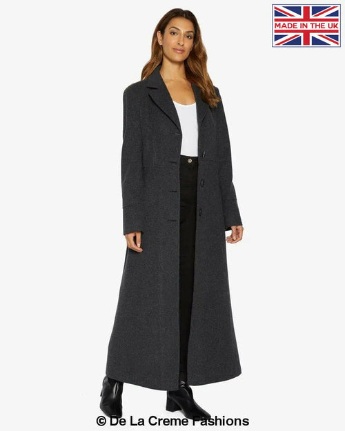 Slim Fit Wool Blend Longline Maxi Coat