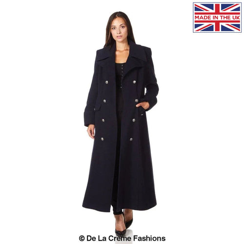 Wool and Cashmere Blend Double Breasted Maxi Coat