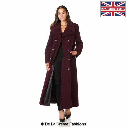 Wool and Cashmere Blend Double Breasted Maxi Coat