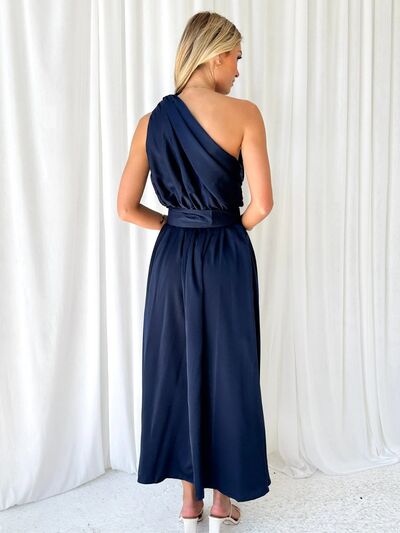 Ruched One Shoulder Dress