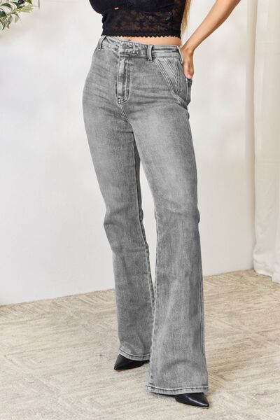 High Waist Slim Flare Jeans