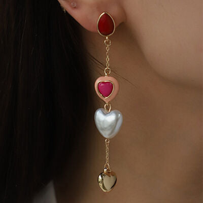 Heart Alloy Dangle Earrings